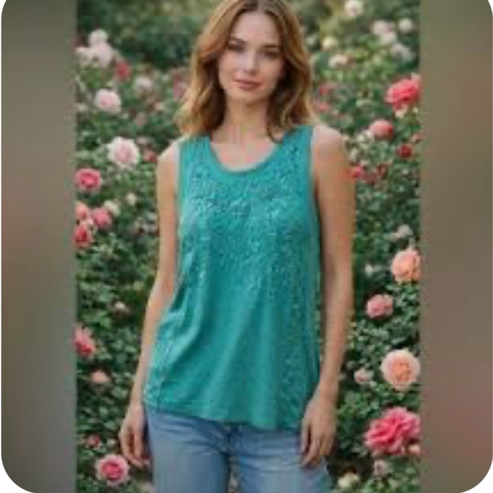 Sundance "Jamma" women's line embroidered Tank top Size XL